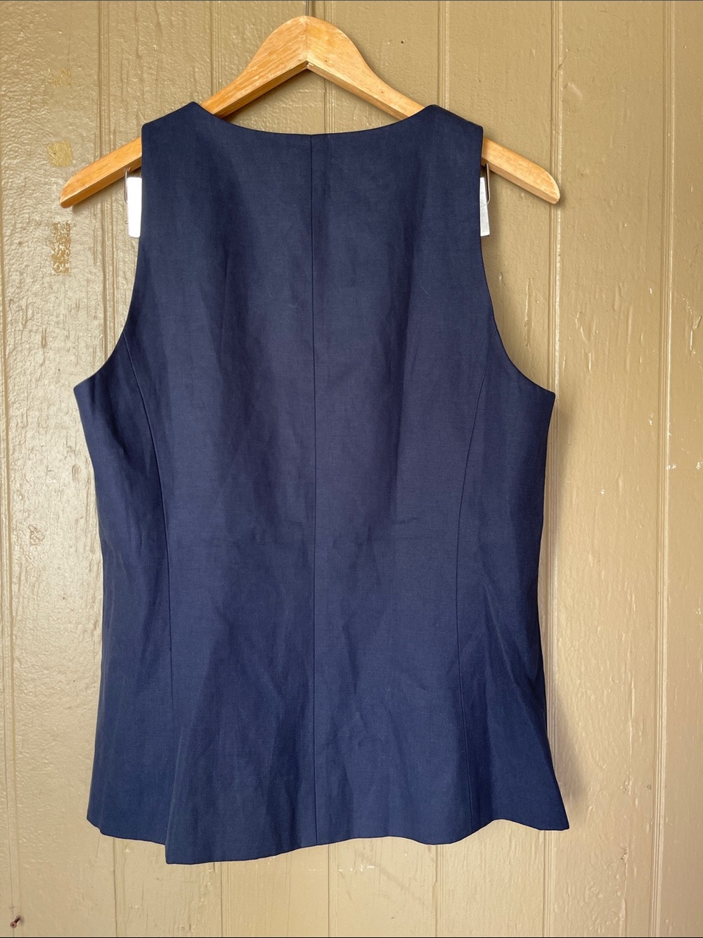 Madewell Crewneck Cutaway Vest in Drapey Twill Midnight Navy Size 6 - Picture 3 of 11